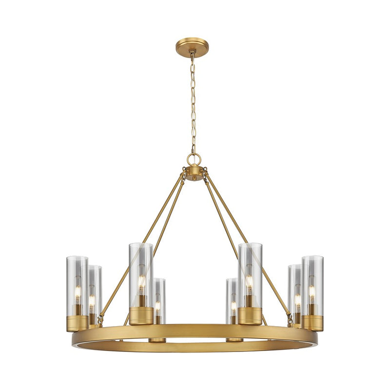 Innovations Boreas 6Lt 36" Chandelier 8" Shade, BB/Smoke - 617-8CR-BB-G617-8SM