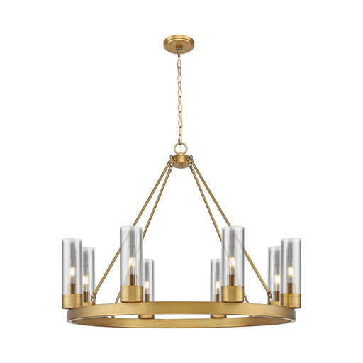 Innovations Boreas 6Lt 36" Chandelier 8" Shade, BB/Smoke - 617-8CR-BB-G617-8SM