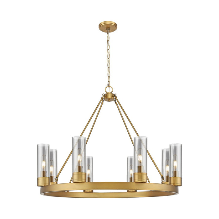 Innovations Boreas 6Lt 36" Chandelier 8" Shade, BB/Smoke - 617-8CR-BB-G617-8SM