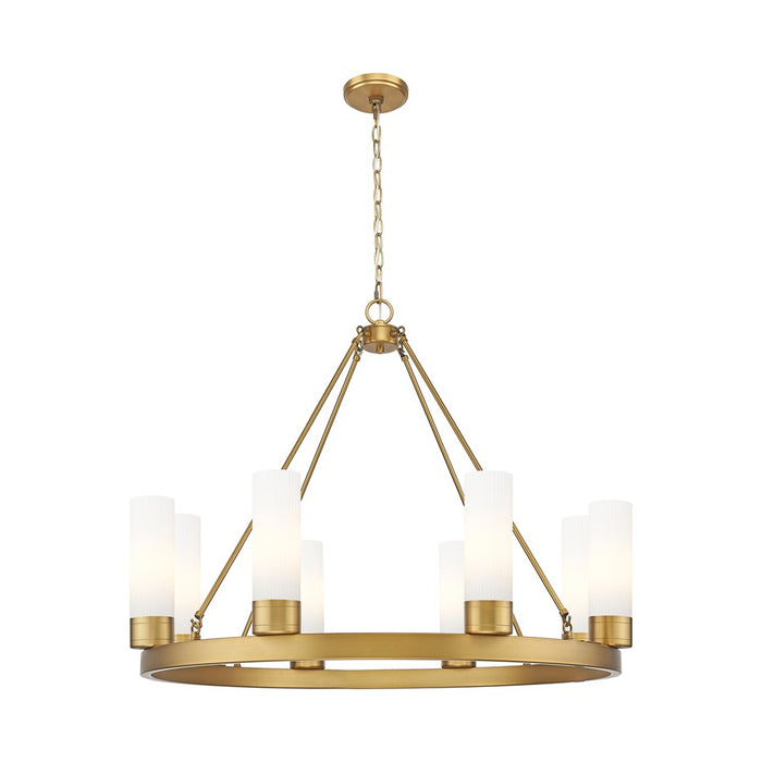 Innovations Boreas 6Lt 36" Chandelier 8" Shade, BB/STWH - 617-8CR-BB-G617-8SWH