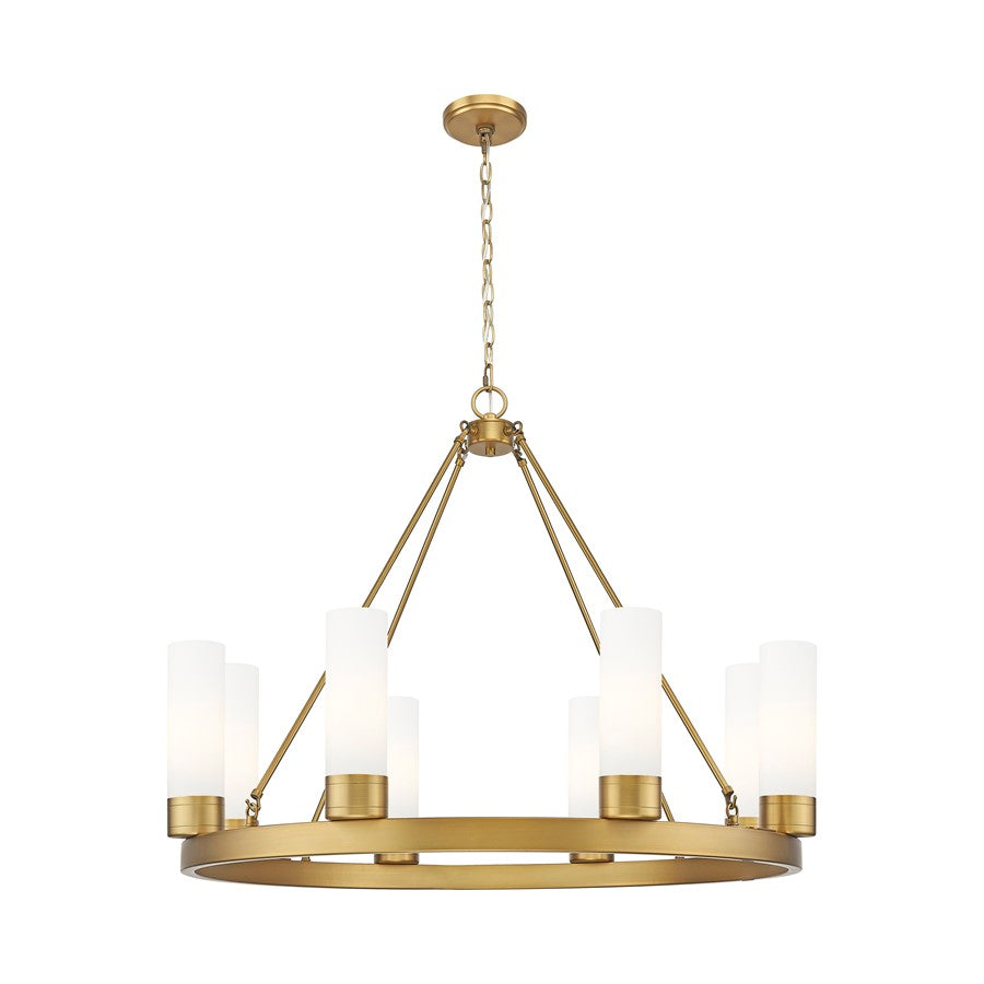 Innovations Boreas 6Lt 36" Chandelier 8" Shade, BB/White - 617-8CR-BB-G617-8WH