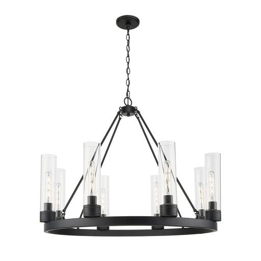 Innovations Boreas 6Lt 36" Chandelier 11" Shade, BK/CL - 617-8CR-BK-G617-11CL