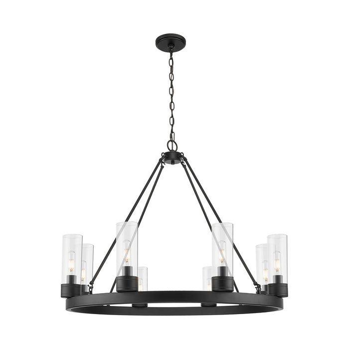 Innovations Boreas 6Lt 36" Chandelier 8" Shade, BK/CL - 617-8CR-BK-G617-8CL