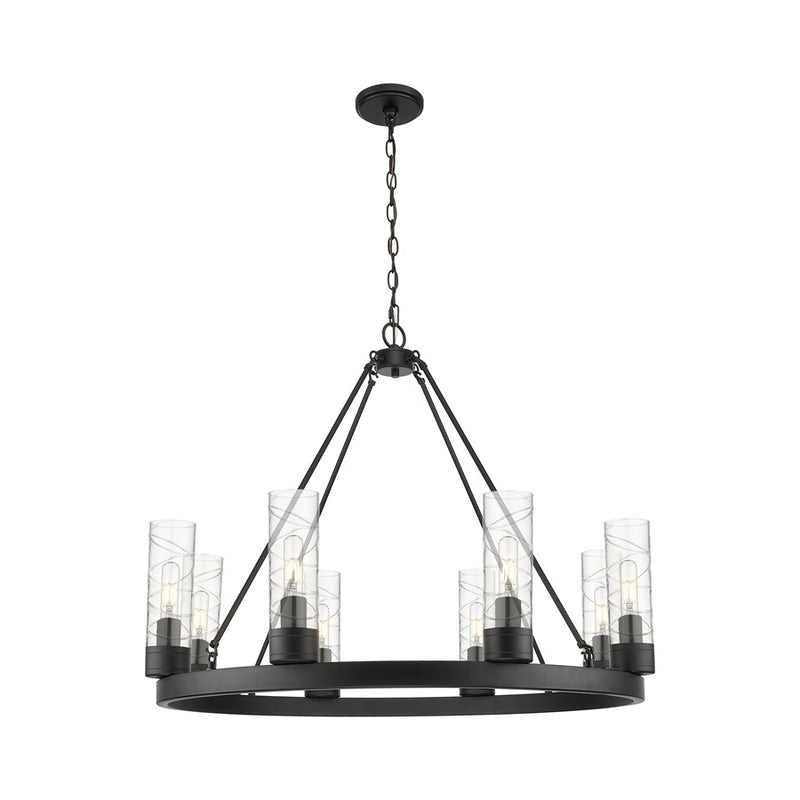 Innovations Boreas 6Lt 36" Chandelier 8" Shade, BK/DS - 617-8CR-BK-G617-8DE