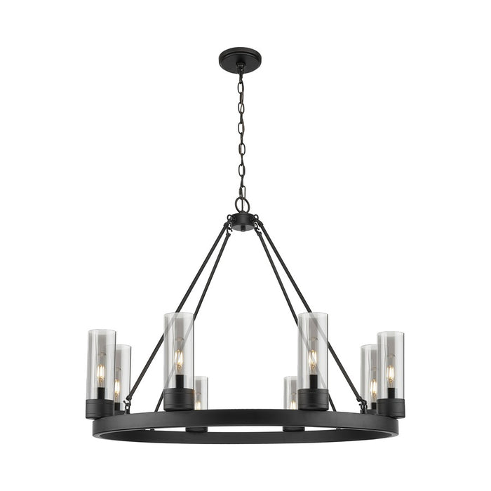 Innovations Boreas 6Lt 36" Chandelier 8" Shade, BK/SM - 617-8CR-BK-G617-8SM