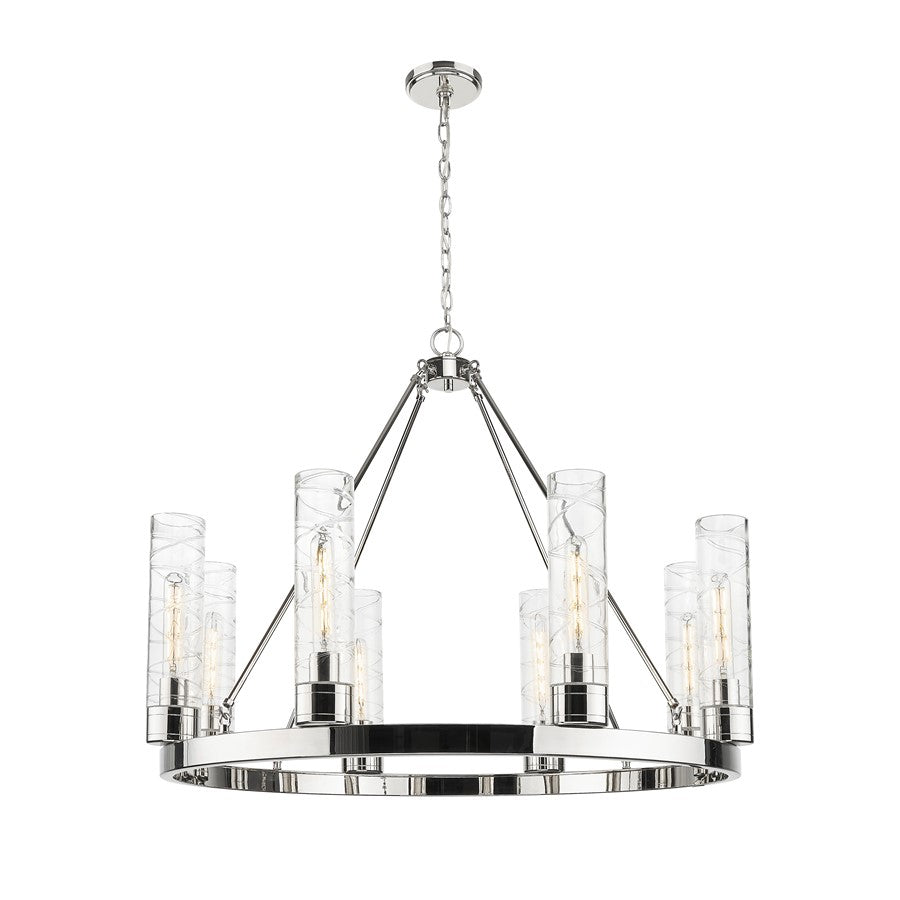 Innovations Boreas 6Lt 36" Chandelier 11" Shade, PN/DS - 617-8CR-PN-G617-11DE