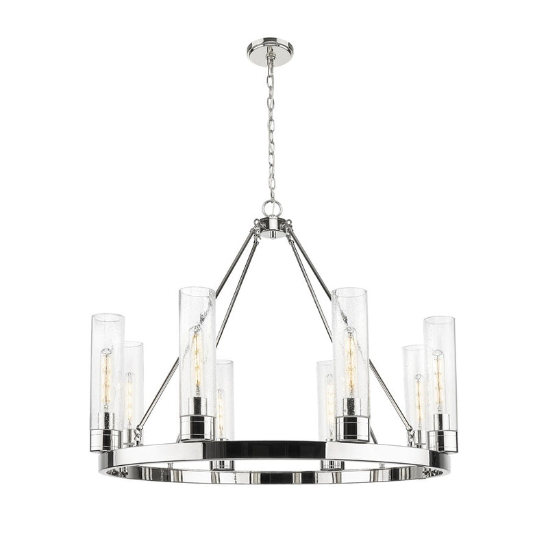 Innovations Boreas 6Lt 36" Chandelier 11" Shade, PN/Seed - 617-8CR-PN-G617-11SDY