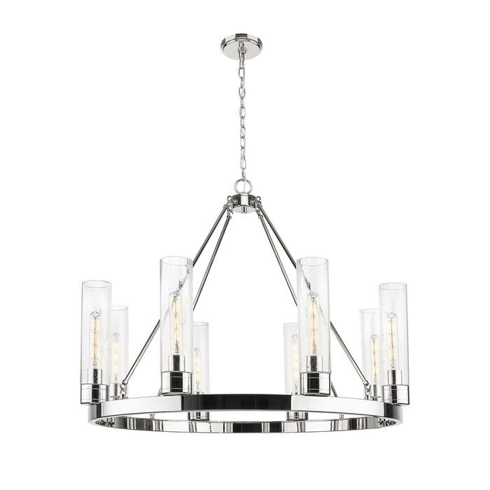 Innovations Boreas 6Lt 36" Chandelier 11" Shade, PN/Seed - 617-8CR-PN-G617-11SDY