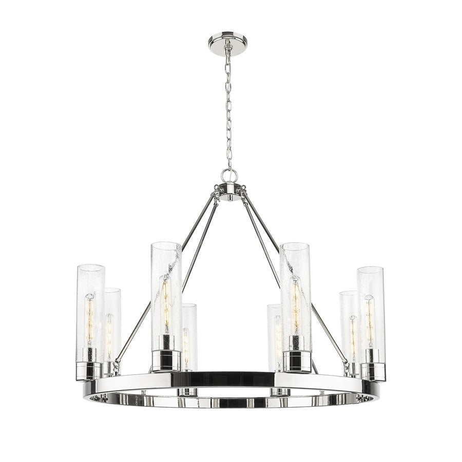 Innovations Boreas 6Lt 36" Chandelier 11" Shade, PN/Seed - 617-8CR-PN-G617-11SDY