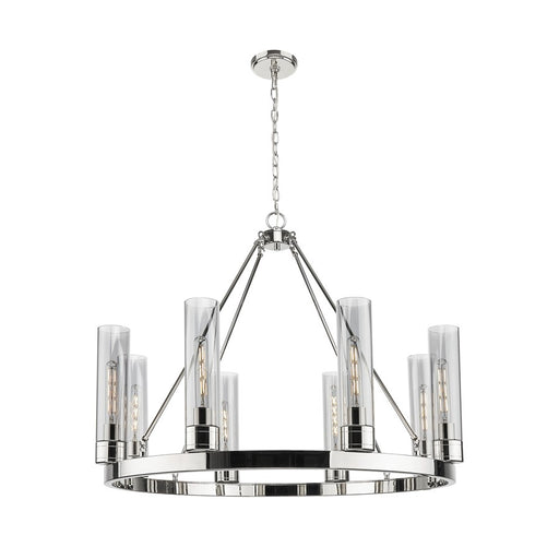 Innovations Boreas 6Lt 36" Chandelier 11" Shade, PN/Smoke - 617-8CR-PN-G617-11SM