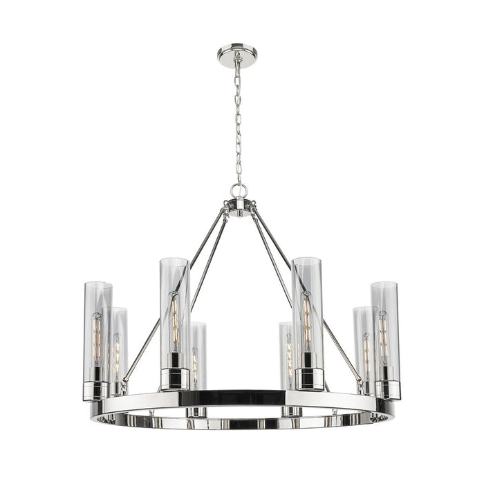 Innovations Boreas 6Lt 36" Chandelier 11" Shade, PN/Smoke - 617-8CR-PN-G617-11SM