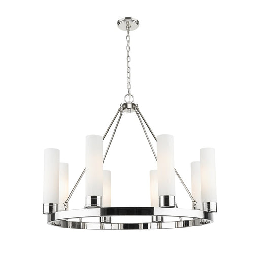 Innovations Boreas 6Lt 36" Chandelier 11" Shade, PN/STWH - 617-8CR-PN-G617-11SWH