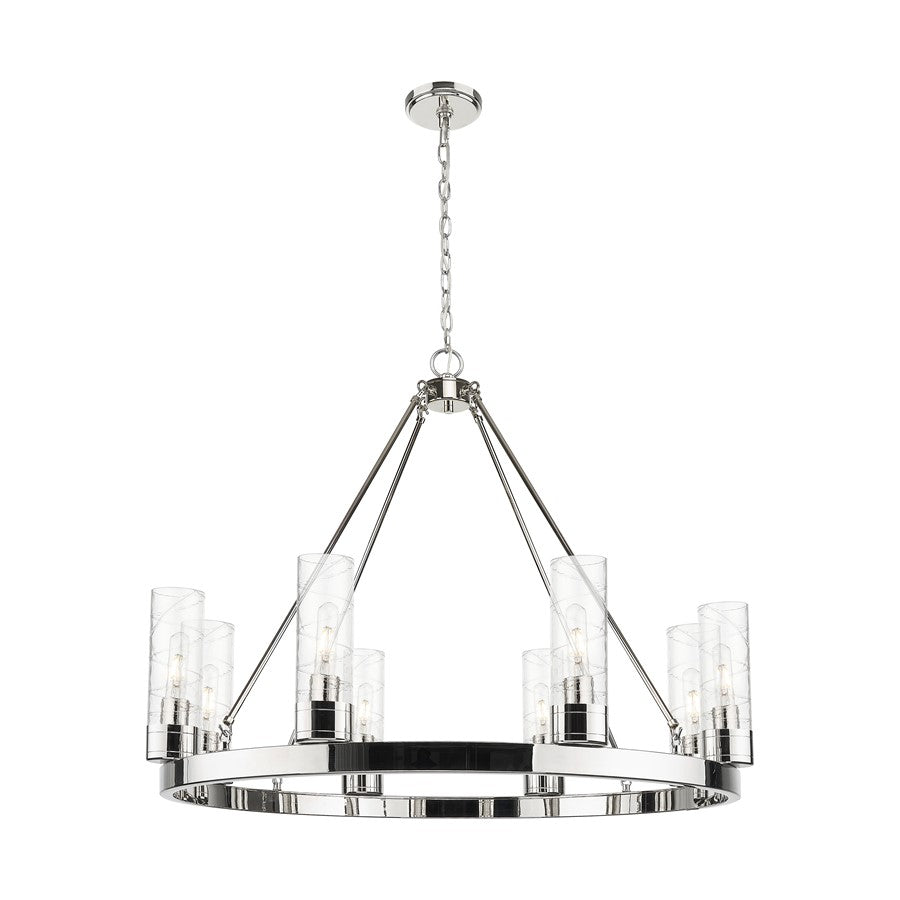 Innovations Boreas 6Lt 36" Chandelier 8" Shade, PN/DS - 617-8CR-PN-G617-8DE