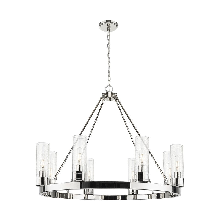 Innovations Boreas 6Lt 36" Chandelier 8" Shade, PN/Seed - 617-8CR-PN-G617-8SDY