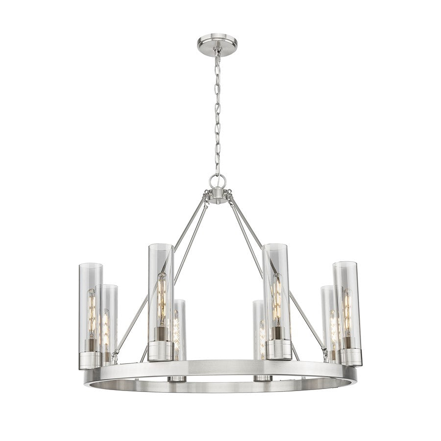 Innovations Boreas 6Lt 36" Chandelier 11" Shade, SN/Smoke - 617-8CR-SN-G617-11SM