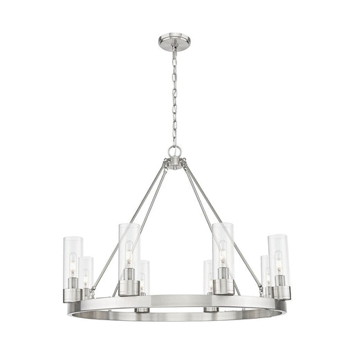 Innovations Boreas 6Lt 36" Chandelier 8" Shade, SN/Clear - 617-8CR-SN-G617-8CL