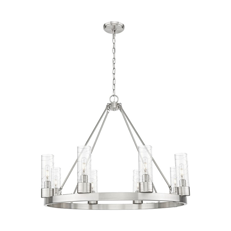 Innovations Boreas 6Lt 36" Chandelier 8" Shade, SN/DS - 617-8CR-SN-G617-8DE