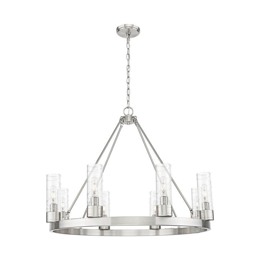 Innovations Boreas 6Lt 36" Chandelier 8" Shade, SN/DS - 617-8CR-SN-G617-8DE
