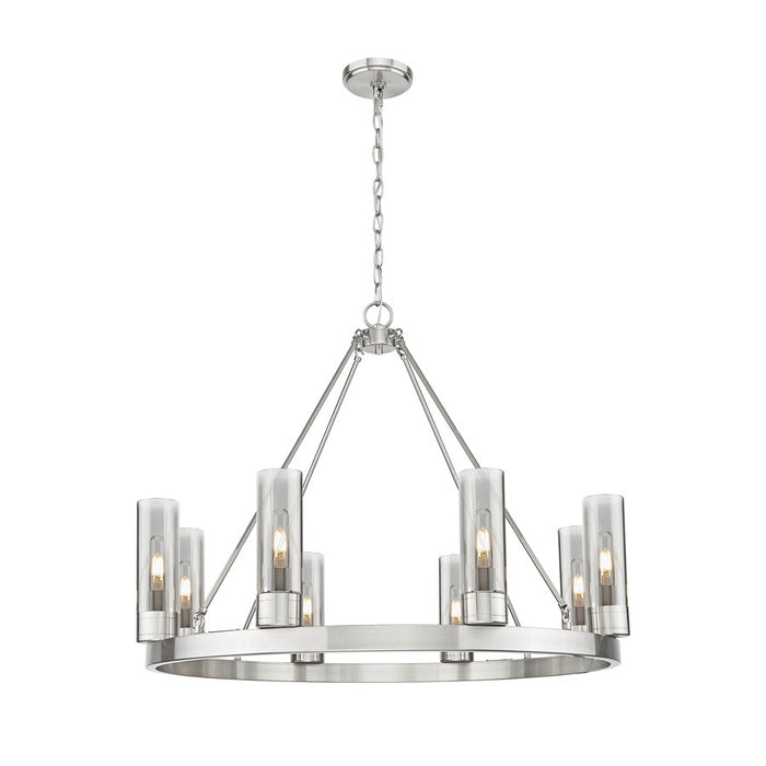 Innovations Boreas 6Lt 36" Chandelier 8" Shade, SN/Smoke - 617-8CR-SN-G617-8SM