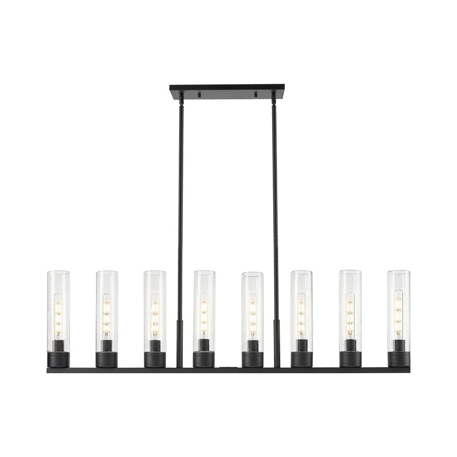 Innovations Boreas 6L 48" Stem Island, 11" Shade, BK/SD - 617-8I-BK-G617-11SDY