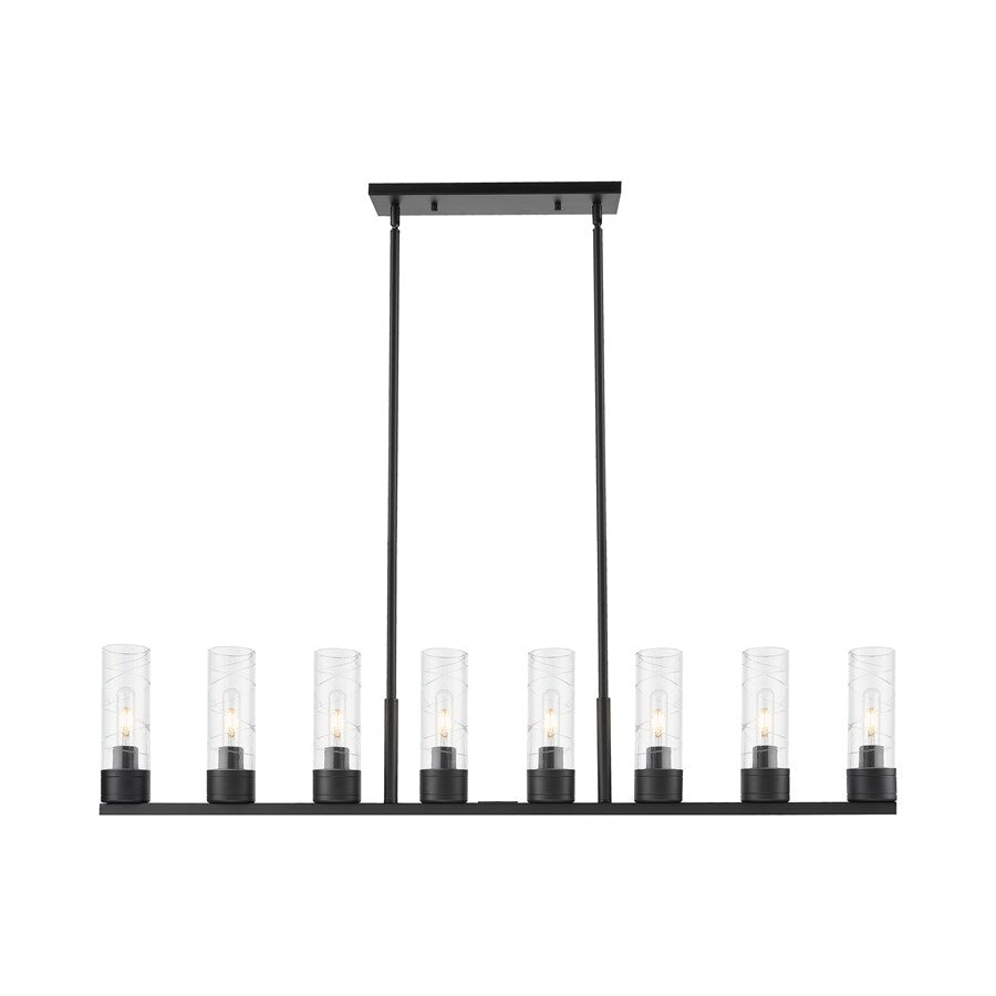 Innovations Boreas 6Lt 48" Stem Island, 8" Shade, BK/DS - 617-8I-BK-G617-8DE