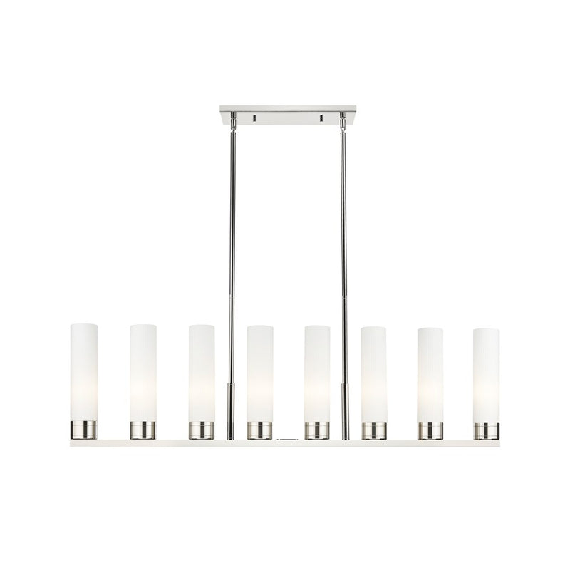 Innovations Boreas 6L 48" Stem Island, 11" Shade, PN/STWH - 617-8I-PN-G617-11SWH