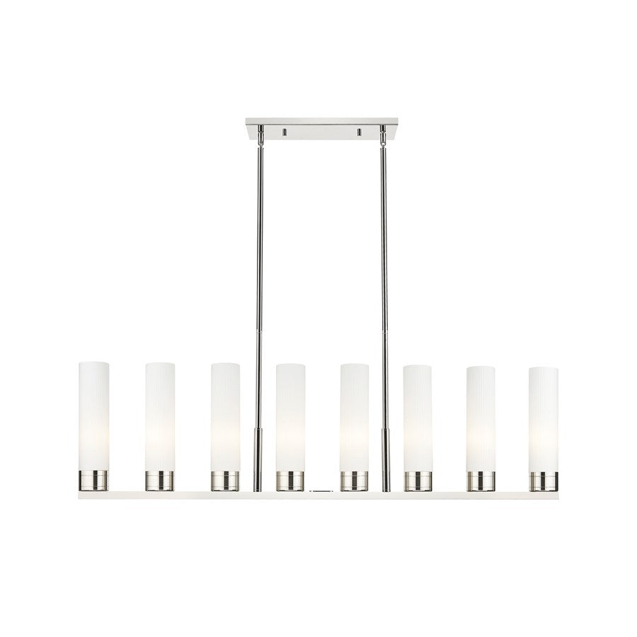 Innovations Boreas 6L 48" Stem Island, 11" Shade, PN/STWH - 617-8I-PN-G617-11SWH