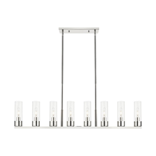 Innovations Boreas 6Lt 48" Stem Island, 8" Shade, PN/Clear - 617-8I-PN-G617-8CL