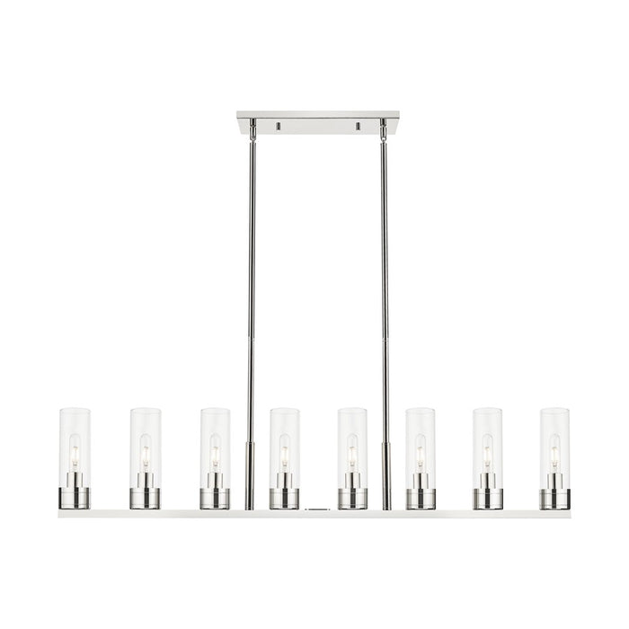 Innovations Boreas 6Lt 48" Stem Island, 8" Shade, PN/Clear - 617-8I-PN-G617-8CL