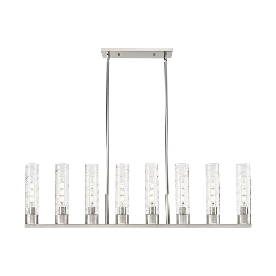 Innovations Boreas 6Lt 48" Stem Island, 11" Shade, SN/DS - 617-8I-SN-G617-11DE