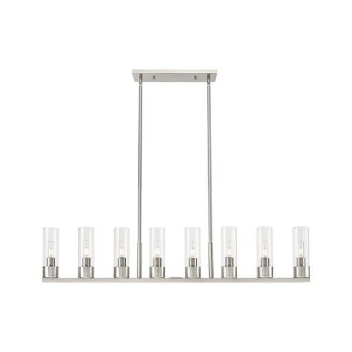 Innovations Boreas 6Lt 48" Stem Island, 8" Shade, SN/Clear - 617-8I-SN-G617-8CL