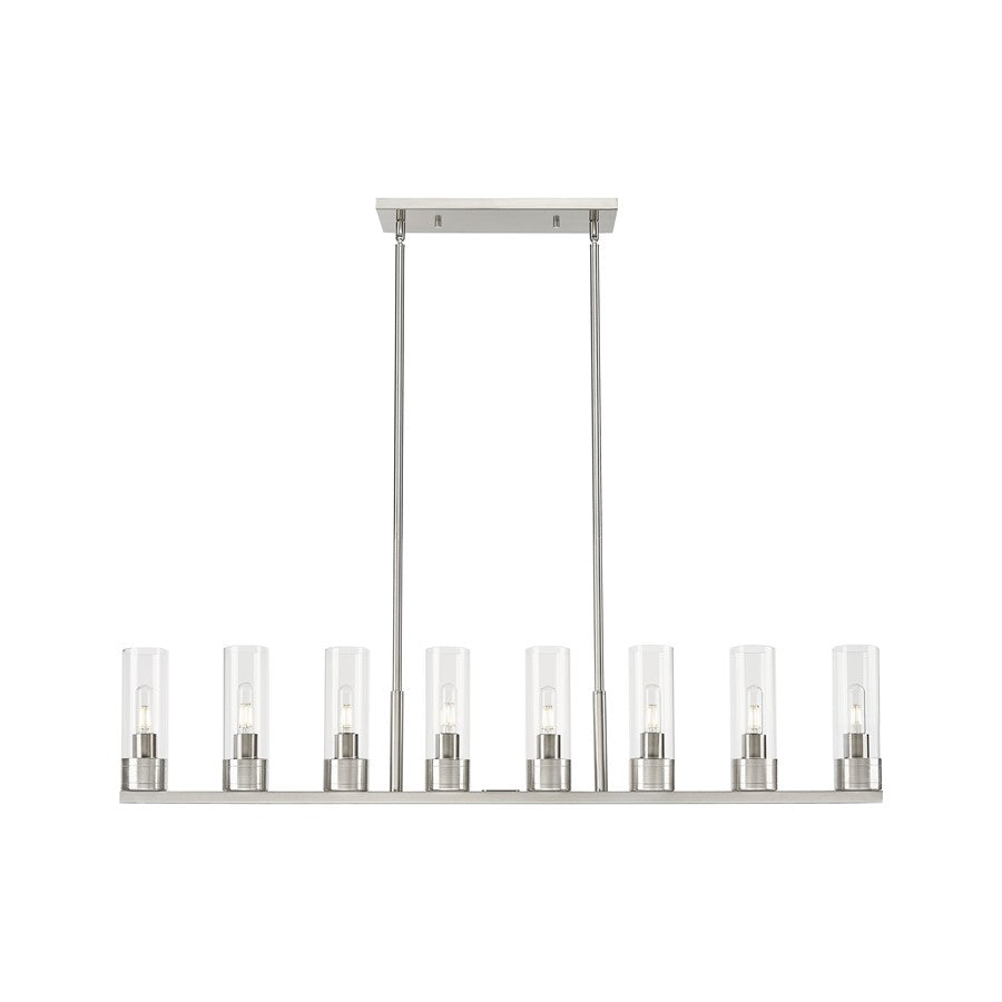 Innovations Boreas 6Lt 48" Stem Island, 8" Shade, SN/Clear - 617-8I-SN-G617-8CL