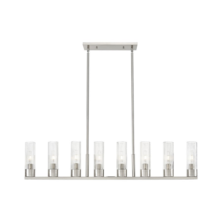 Innovations Boreas 6Lt 48" Stem Island, 8" Shade, SN/STCL - 617-8I-SN-G617-8SCL