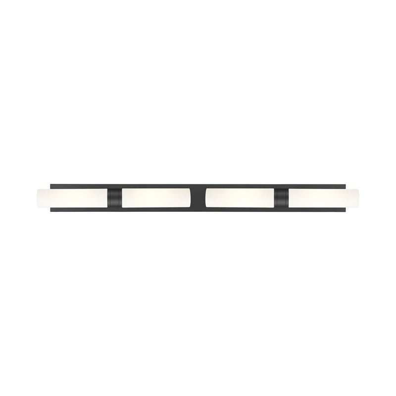 Innovations Ballston Boreas 4Lt 51" Bath, Black/White - 617L-4W-BK-G617-11WH
