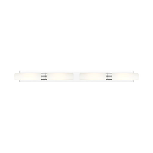 Innovations Boreas 51in 4-Light Bath Vanity Light | Contemporary Art Deco Polished Chrome and White Frosted Glass | Bathroom | Model 617L-4W-PC-G617-11WH