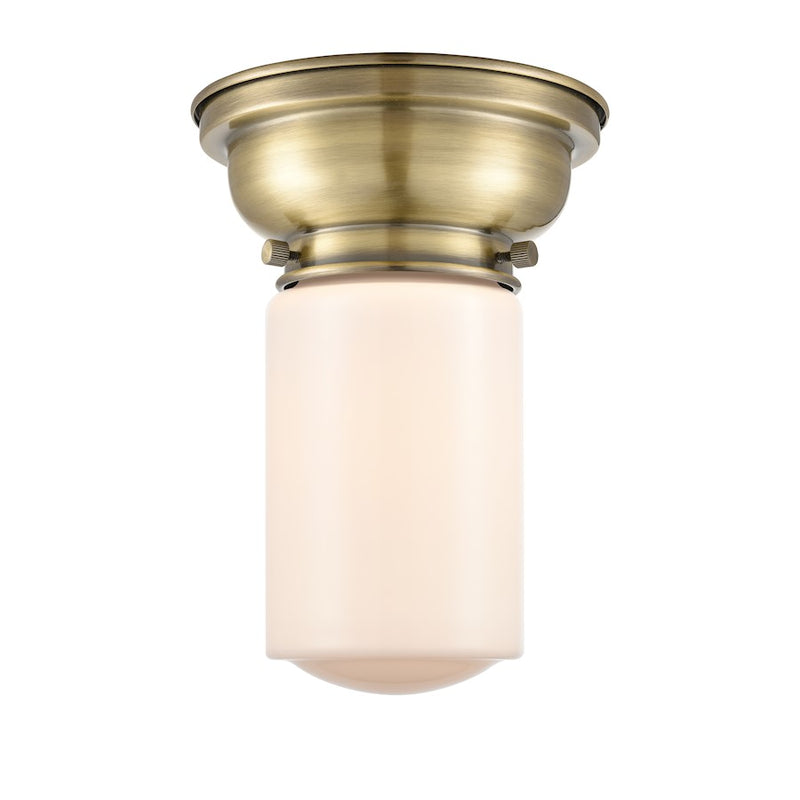 Innovations 311 Dover 1 Light Flush Mount, A Brass/M White