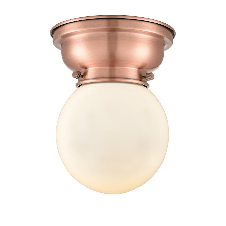 Innovations Beacon 1 Light Flush Mount, Copper/Matte White - 623-1F-AC-G201-6