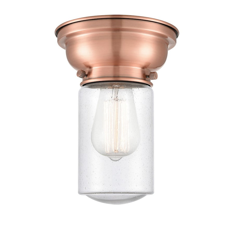 Innovations 314 Dover 1 Light Flush Mount, Antique Copper/Seedy