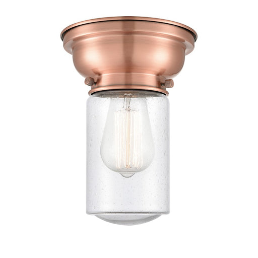Innovations 314 Dover 1 Light Flush Mount, Antique Copper/Seedy