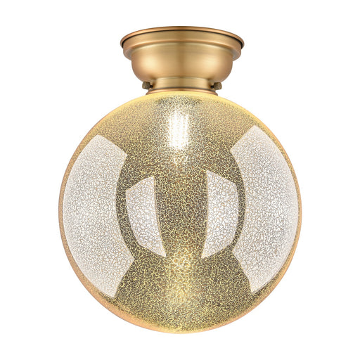 Innovations Beacon 12in 1-Light Flush Mount | Industrial Brushed Brass and Mercury Seeded Glass | Entryway & Hallway Ceiling | Model 623-1F-BB-G208-12