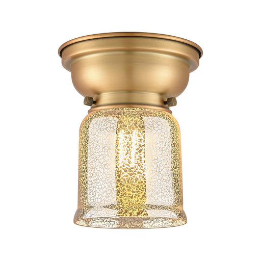 Innovations Bell 5in 1-Light Flush Mount | Traditional Farmhouse Brushed Brass and Silver Plated Mercury Glass | Entryway & | Model 623-1F-BB-G58-LED