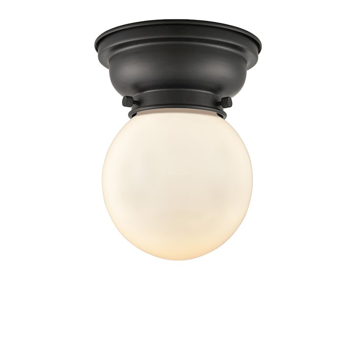 Innovations Beacon 1 Light Flush Mount, Black/Matte White - 623-1F-BK-G201-6