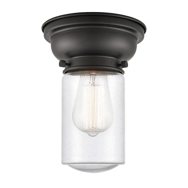 Innovations 314 Dover 1 Light Flush Mount, Matte Black/Seedy