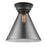 Innovations Cone 1 Light Flush Mount, Matte Black/Plated Smoke - 623-1F-BK-G43-L