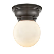 Innovations Beacon 1 Light Flush Mount, Bronze/Matte White - 623-1F-OB-G201-6