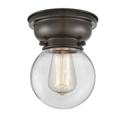 Innovations Beacon 1 Light Flush Mount, Bronze/Clear - 623-1F-OB-G202-6