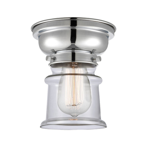 Innovations Canton 6in 1-Light Flush Mount | Industrial Farmhouse Polished Chrome and Clear Glass | Hallway & Bathroom | 5.25 x | Model 623-1F-PC-G182S