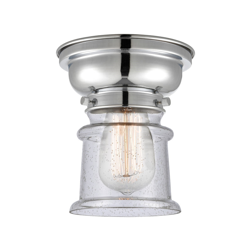 Innovations Canton 6in 1-Light Flush Mount | Industrial Polished Chrome and Seedy Glass | Hallway & Bathroom | 5.25 x 5.25 x 7.75 | Model 623-1F-PC-G184S