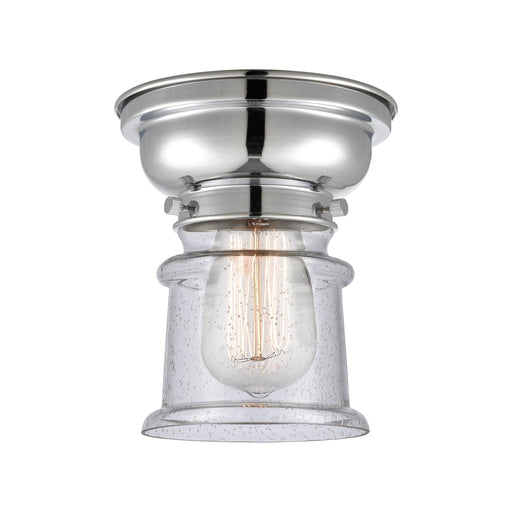 Innovations Canton 6in 1-Light Flush Mount | Industrial Polished Chrome Steel and Seedy Glass | Hallway & Bathroom | 5.25 x | Model 623-1F-PC-G184S-LED