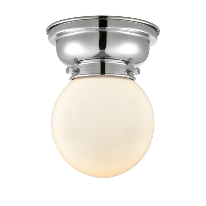 Innovations Beacon 1 Light Flush Mount, Chrome/Matte White - 623-1F-PC-G201-6